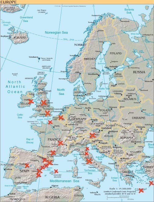 Places in Europe that I have been