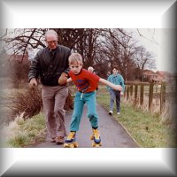 Grandad John and I Roller Skating