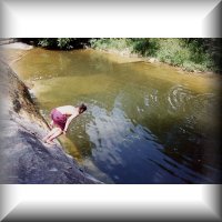 Me diving into a river pool north of Barcalona