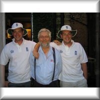 Me Pete and Dad after the Cricket